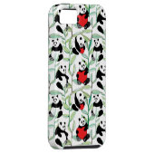 patroon met mooie panda ' s met hart Case-Mate iPhone case (Back/Rechts)