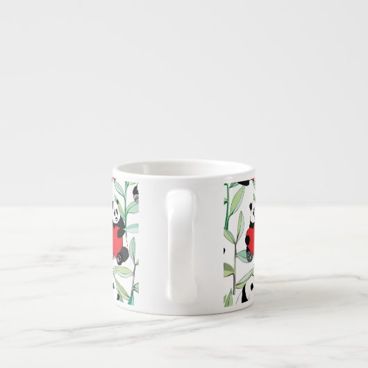 patroon met mooie panda ' s met hart espresso kop (Achterkant)