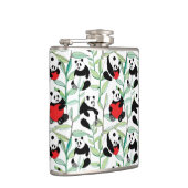 patroon met mooie panda ' s met hart heupfles (Rechts)
