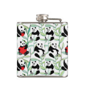 patroon met mooie panda ' s met hart heupfles (Achterkant)