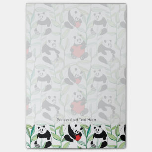 patroon met mooie panda ' s met hart post-it® notes