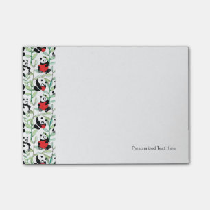 patroon met mooie panda ' s met hart post-it® notes