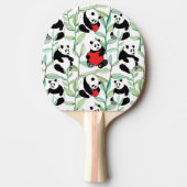 patroon met mooie panda ' s met hart tafeltennisbatje (Voorkant)
