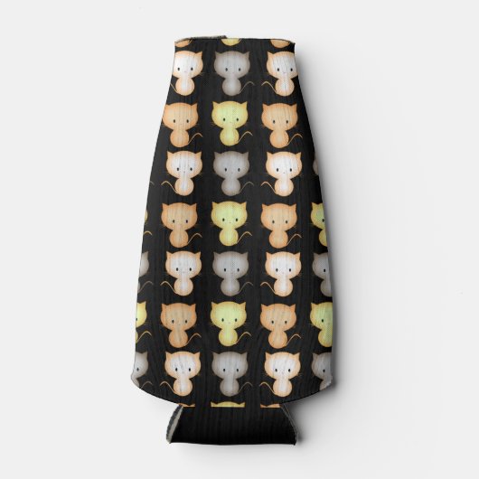 Patroon met Moppige Kittens Flesjeskoeler (Voorkant)