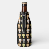 Patroon met Moppige Kittens Flesjeskoeler (Fles Achterkant)