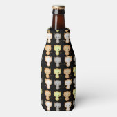 Patroon met Moppige Kittens Flesjeskoeler (Fles Voorkant)