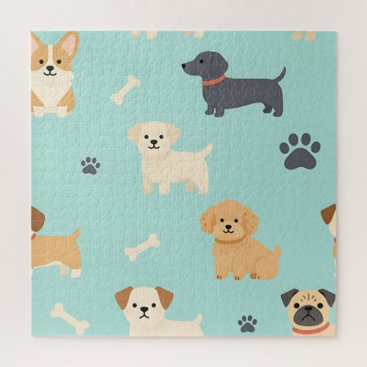 Patroon met Mopshondjes Legpuzzel (Verticaal)