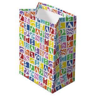 Patroon met muzieksymbolen voor Pop Art Colors Medium Cadeauzakje