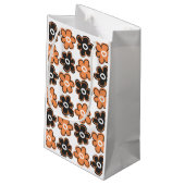 Patroon met Oranje en zwarte rembloemen Klein Cadeauzakje (Achterkant Gekanteld)