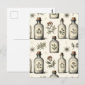 Patroon met oude apothekerskruidenflessen briefkaart (Voorkant / Achterkant)