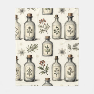 Patroon met oude apothekerskruidenflessen fleece deken