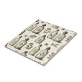 Patroon met oude apothekerskruidenflessen tegeltje (Zijkant)