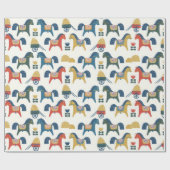 Patroon met paarden geïnspireerd door de scandinav cadeaupapier (Vlak)