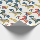 Patroon met paarden geïnspireerd door de scandinav cadeaupapier (Hoek)