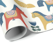 Patroon met paarden geïnspireerd door de scandinav cadeaupapier (Rol Hoek)