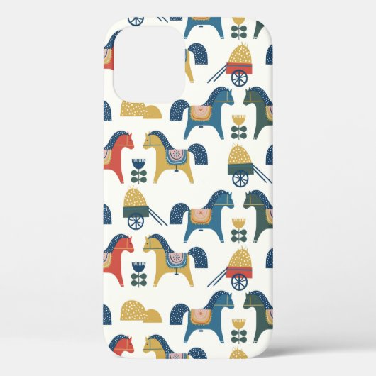 Patroon met paarden geïnspireerd door de scandinav Case-Mate iPhone case (Achterkant)