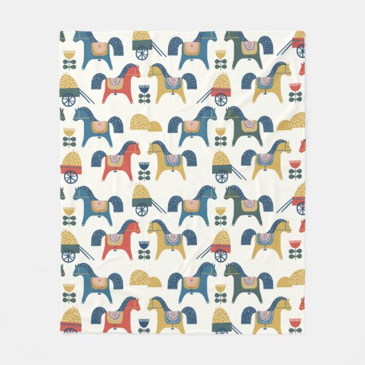 Patroon met paarden geïnspireerd door de scandinav fleece deken (Voorkant)