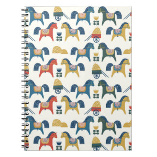 Patroon met paarden geïnspireerd door de scandinav notitieboek