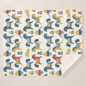 Patroon met paarden geïnspireerd door de scandinav sherpa deken (Voorkant (horizontaal))