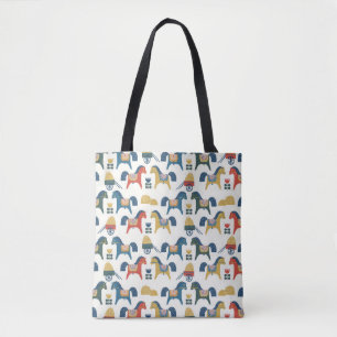 Patroon met paarden geïnspireerd door de scandinav tote bag