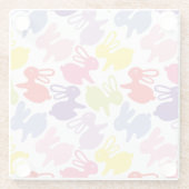 patroon met Paaskonijnen Glazen Onderzetter (Achterkant)