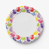 patroon met Paaskonijnen Papieren Bordje (Voorkant)