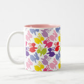 patroon met Paaskonijnen Tweekleurige Koffiemok (Links)