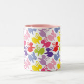 patroon met Paaskonijnen Tweekleurige Koffiemok (Center)