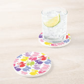 patroon met Paaskonijnen Zandsteen Onderzetter (Zijkant)