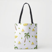 Patroon met palmbomen, ankers en reddingsboeien to tote bag (Voorkant)