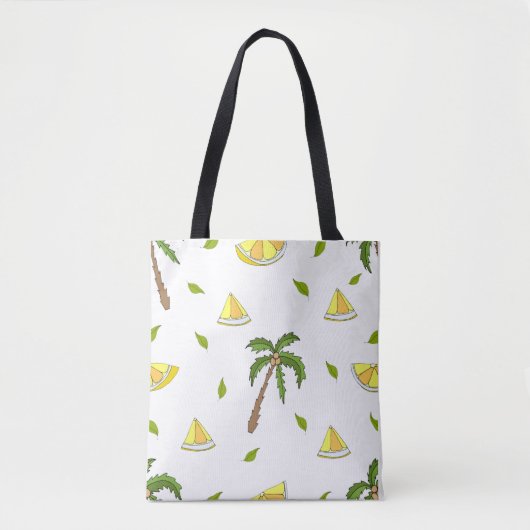 Patroon met palmbomen, ankers en reddingsboeien to tote bag (Voorkant)