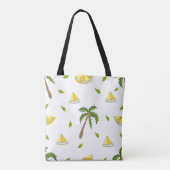 Patroon met palmbomen, ankers en reddingsboeien to tote bag (Achterkant)