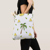 Patroon met palmbomen, ankers en reddingsboeien to tote bag (Dichtbij)