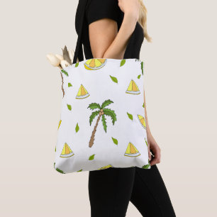 Patroon met palmbomen, ankers en reddingsboeien to tote bag