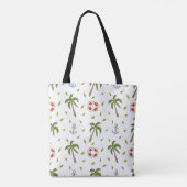 Patroon met palmbomen, ankers en reddingsboeien tote bag (Achterkant)