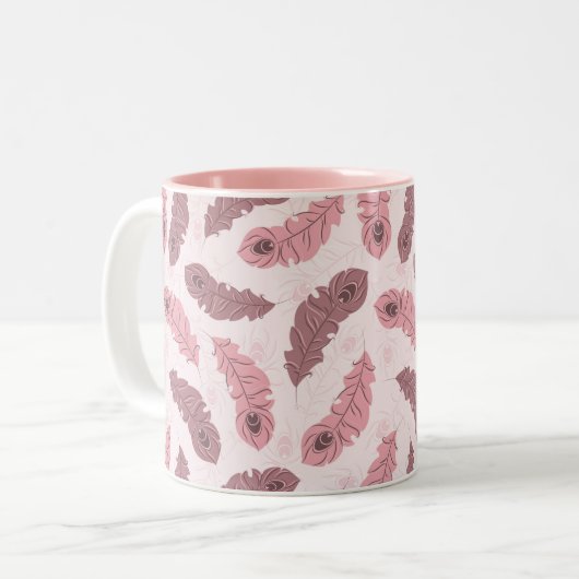 patroon met paukveren tweekleurige koffiemok (Voorkant links)