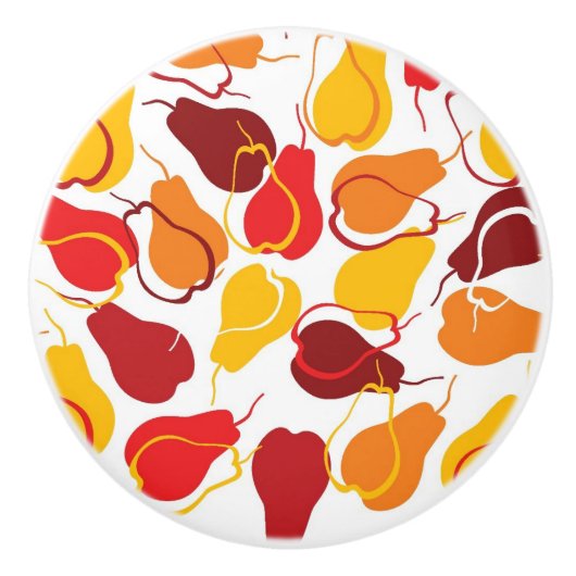 Patroon met peren keramische knop (Voorkant)