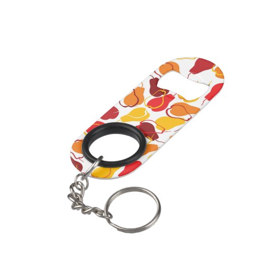 Patroon met peren mini flessenopener (Achterkant Gekanteld)