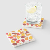 Patroon met peren stenen onderzetter (Zijkant)