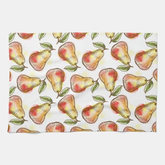 Patroon met peren theedoek (Horizontaal)