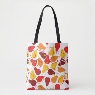 Patroon met peren tote bag