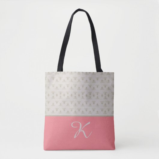 Patroon met Perzikkleur Tote Bag (Voorkant)