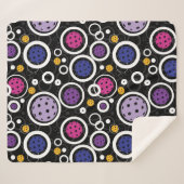 Patroon met Pickleballen op zwart Sherpa Deken (Voorkant (horizontaal))