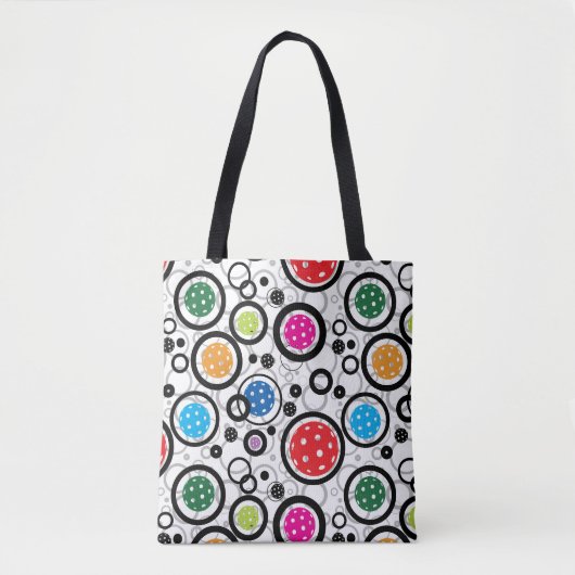 Patroon met Pickleballen Tote Bag (Voorkant)