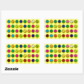 Patroon met pillen in meerdere kleuren rechthoekige sticker (Vel)