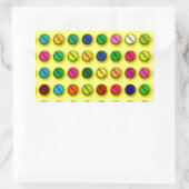 Patroon met pillen in meerdere kleuren rechthoekige sticker (Tas)