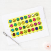 Patroon met pillen in meerdere kleuren rechthoekige sticker (Envelop)
