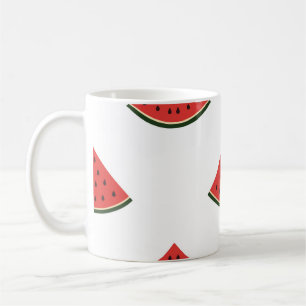 patroon met plakken watermeloen op een wand koffiemok