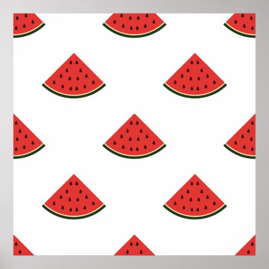  patroon met plakken watermeloen op een wand poster (Voorkant)