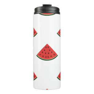 patroon met plakken watermeloen op een wand thermosbeker